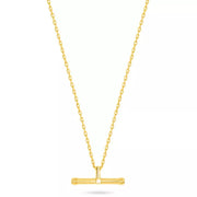 Talis Chains T Bar Pendant on belcher chain White CZ