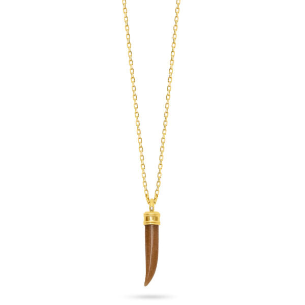 Talis Chains Tusk Pendant necklace Smokey quartz