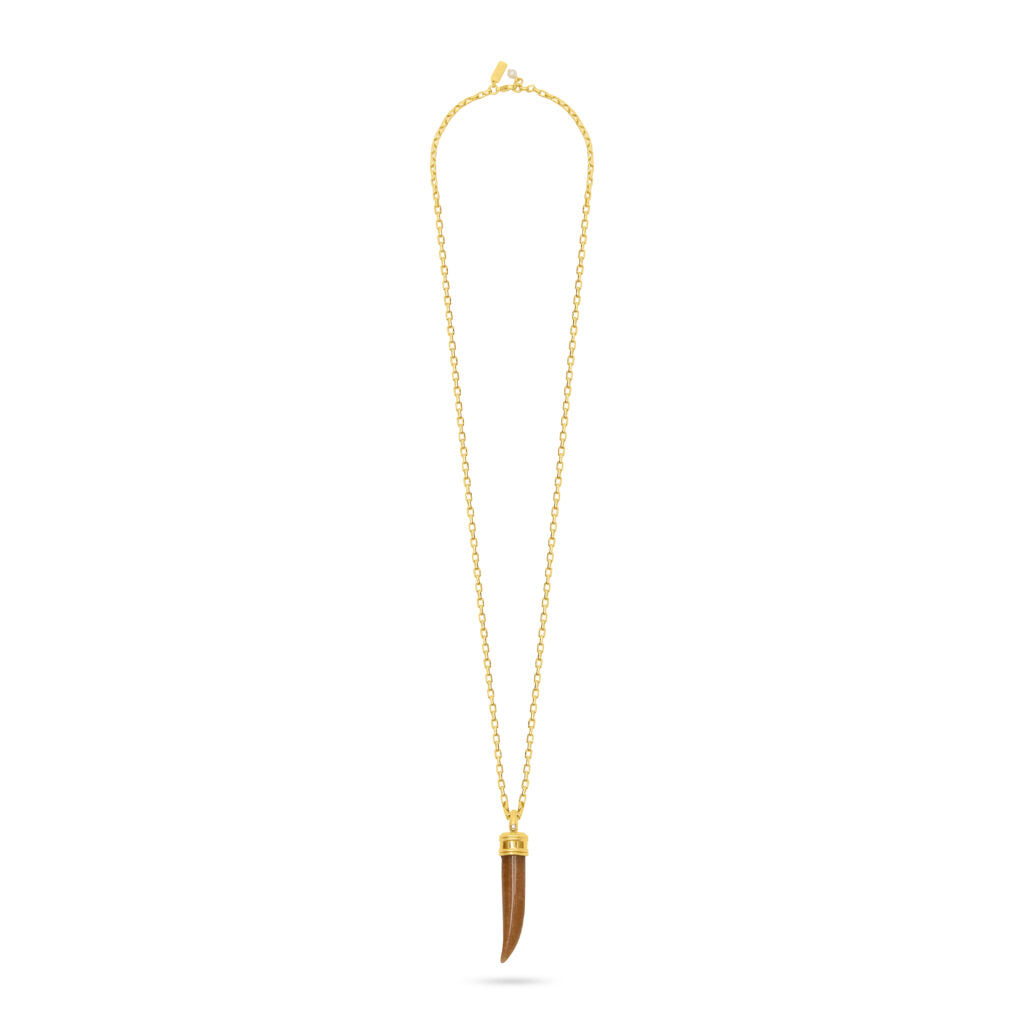Talis Chains Tusk Pendant necklace Smokey quartz