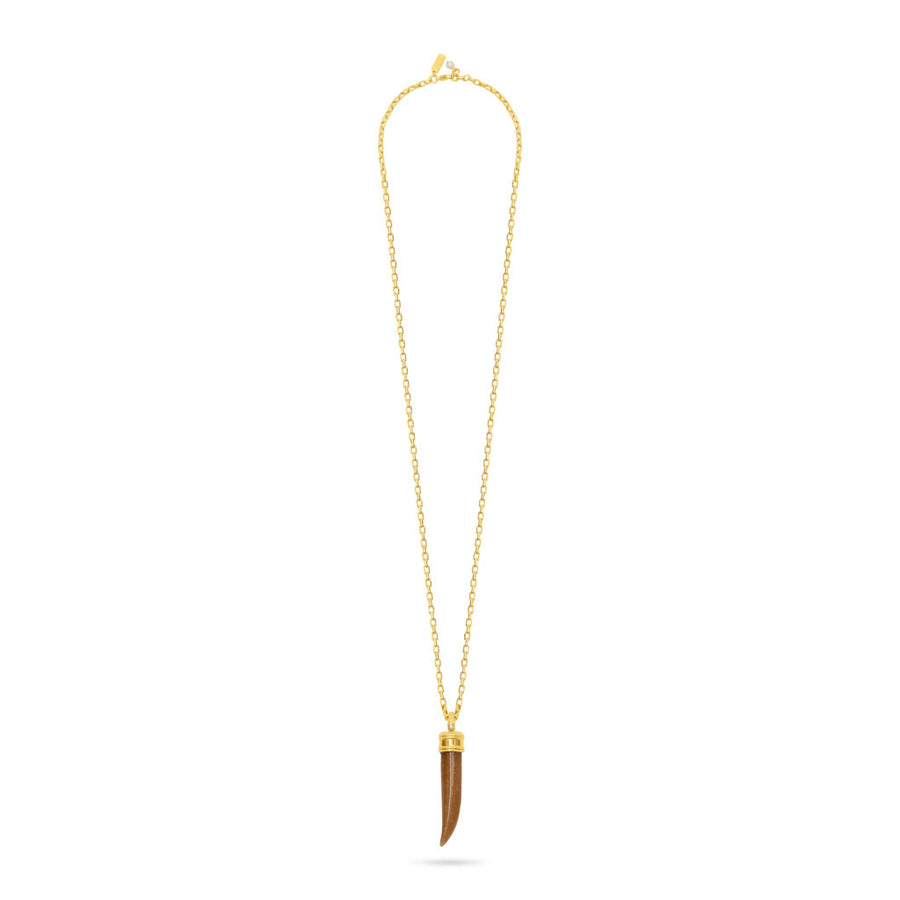 Talis Chains Tusk Pendant necklace Smokey quartz