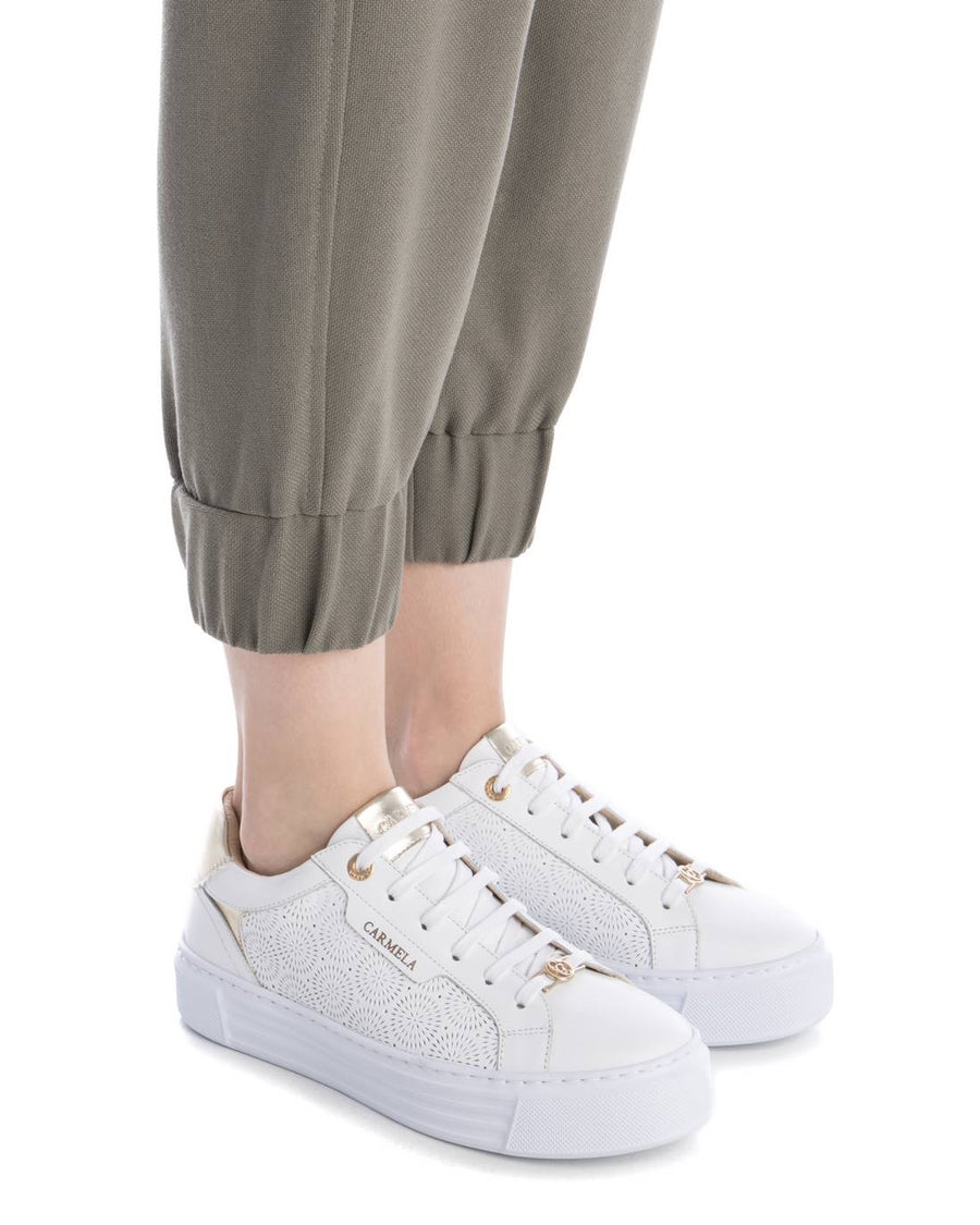 Carmela 162058 White leather trainers
