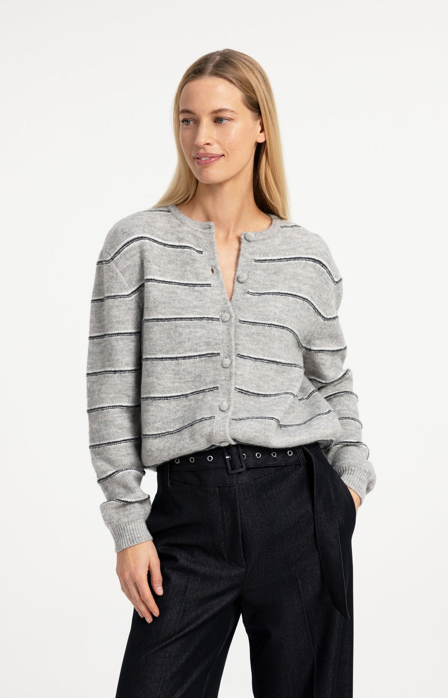 Yaya 01-010168 Knitted Striped cardigan