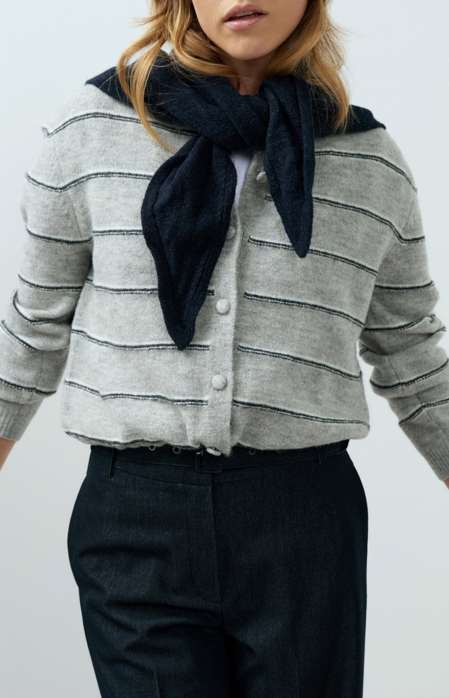 Yaya 01-010168 Knitted Striped cardigan