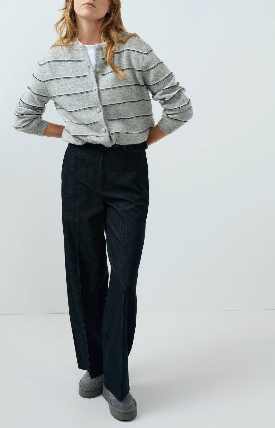 Yaya 01-010168 Knitted Striped cardigan