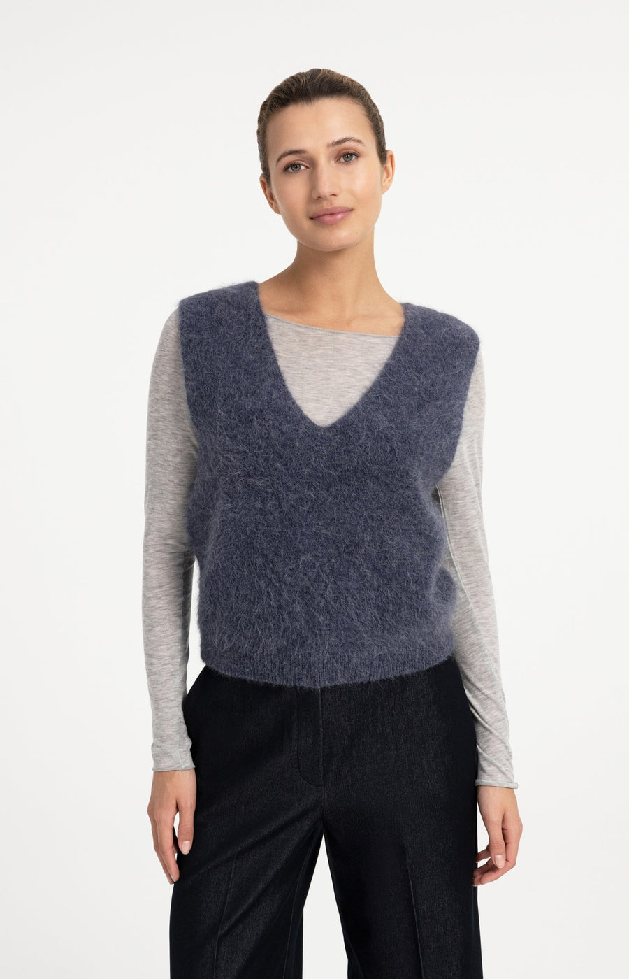 Yaya 01-000635 Spencer with deep v neck