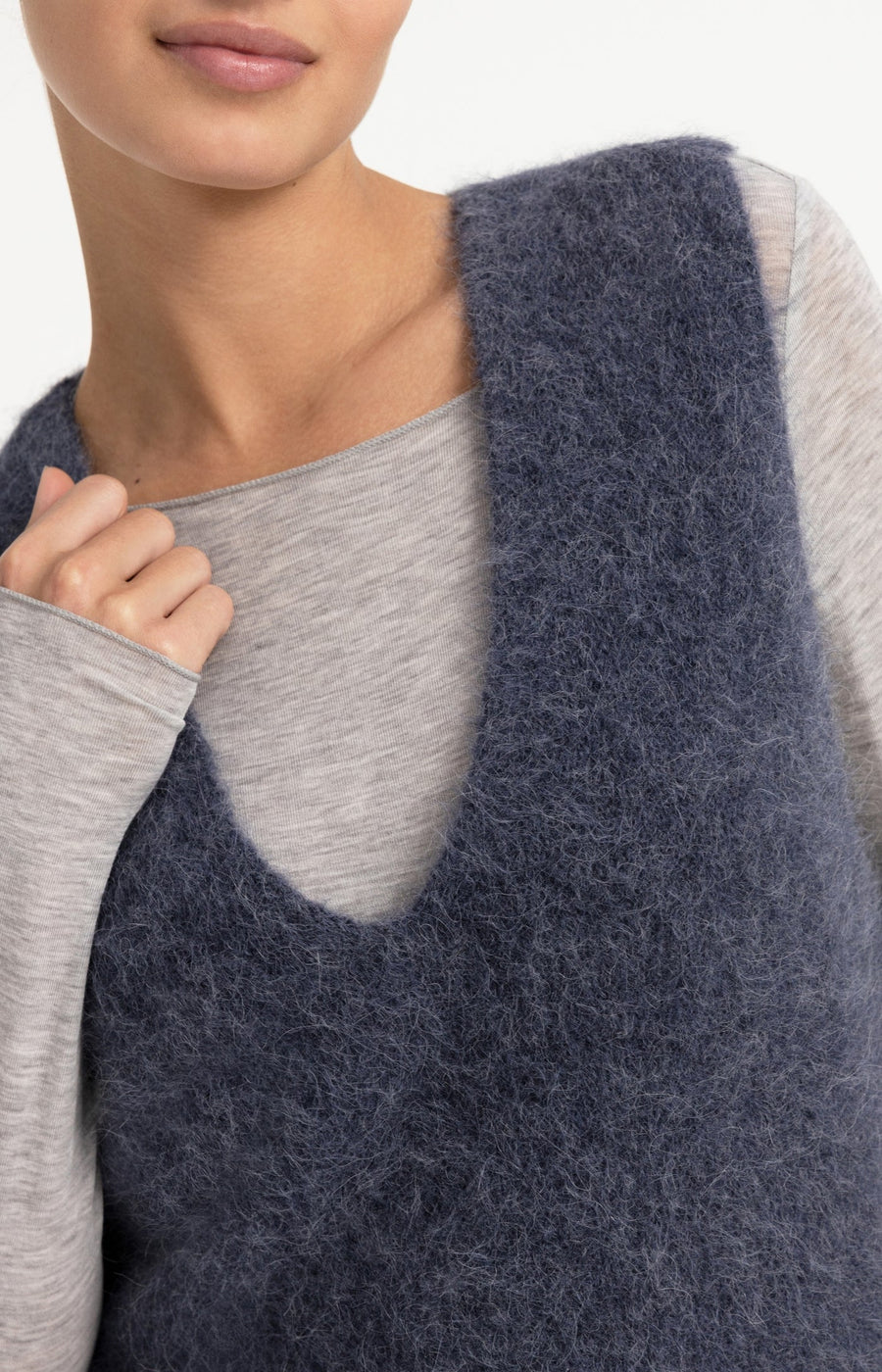Yaya 01-000635 Spencer with deep v neck