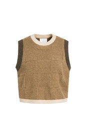 Yaya 01-000634 Soft knitted spencer brown