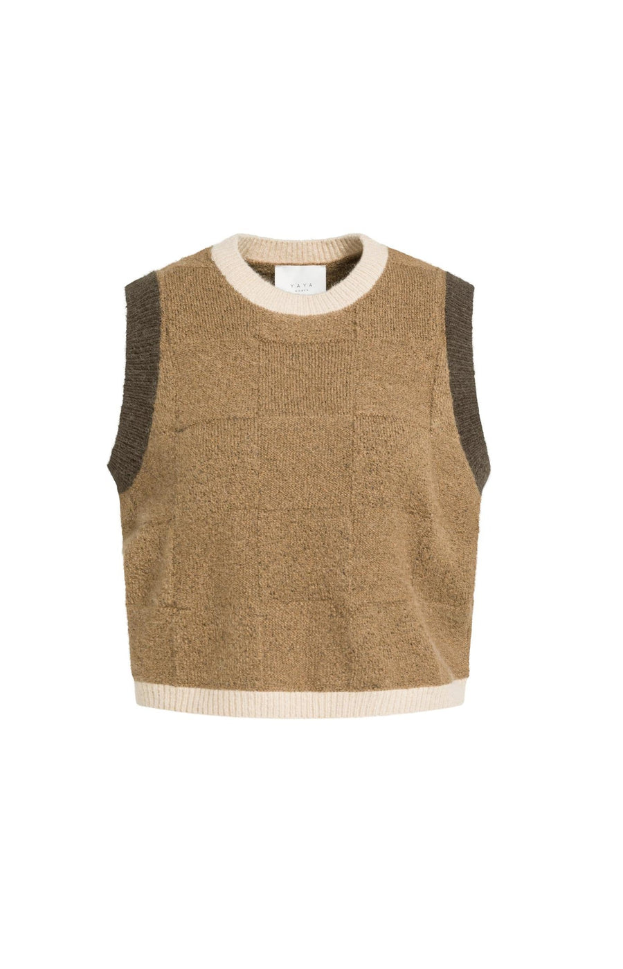 Yaya 01-000634 Soft knitted spencer brown