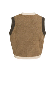 Yaya 01-000634 Soft knitted spencer brown