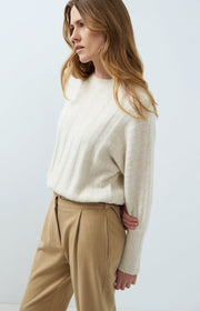 Yaya 01-000631 Rib batwing sweater with cord
