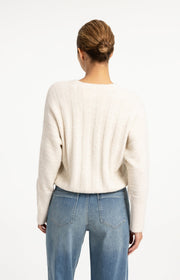 Yaya 01-000631 Rib batwing sweater with cord