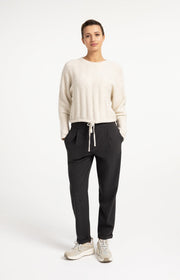 Yaya 01-000631 Rib batwing sweater with cord