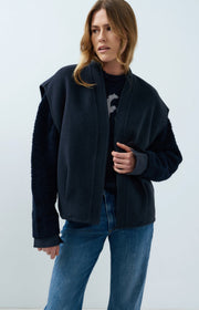 Yaya 02-021010 oversized woolmix woven bodywarmer