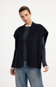 Yaya 02-021010 oversized woolmix woven bodywarmer