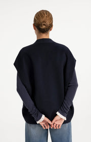 Yaya 02-021010 oversized woolmix woven bodywarmer