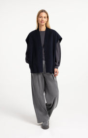 Yaya 02-021010 oversized woolmix woven bodywarmer