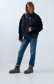 Yaya 02-021010 oversized woolmix woven bodywarmer