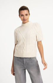 Yaya 01-000639 Cable sweater short sleeve