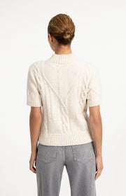 Yaya 01-000639 Cable sweater short sleeve