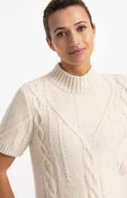 Yaya 01-000639 Cable sweater short sleeve