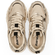 Maruti 66.1810.01 Novi leather gold chunky trainer