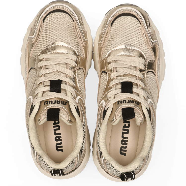 Maruti 66.1810.01 Novi leather gold chunky trainer