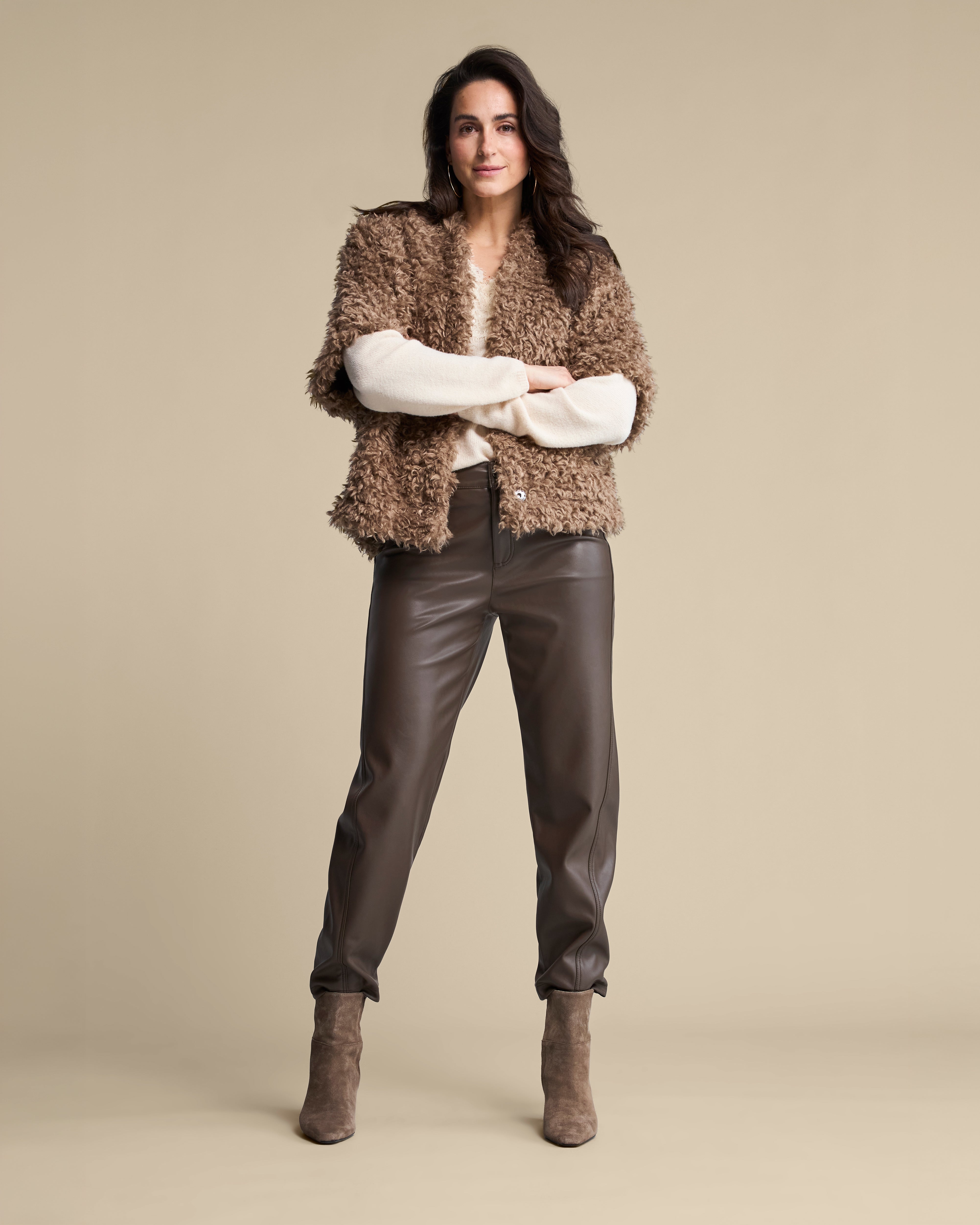 Red Button SRB5079 Caitlina faux leather high rise mud trousers