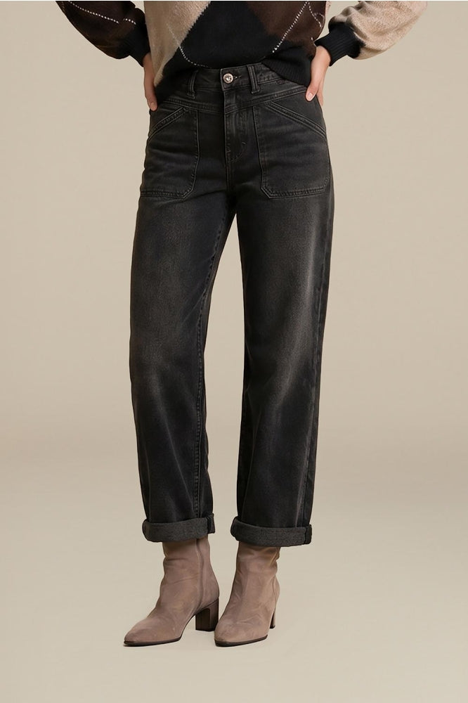 Red Button SRB5174 Casey overdye brown tinted high rise jeans