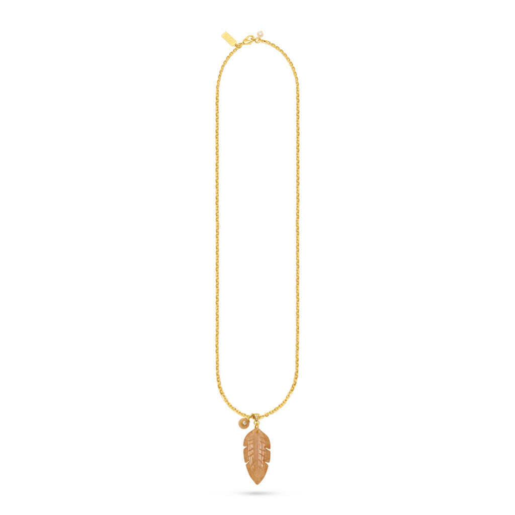 Talis Chains Leaf Necklace smokey quartz
