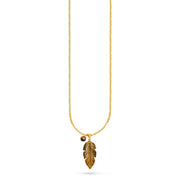 Talis Chains Leaf Necklace tigers eye
