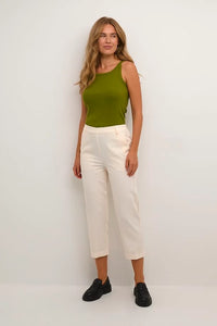 Kaffe Kasakura Hw Cropped Pants White