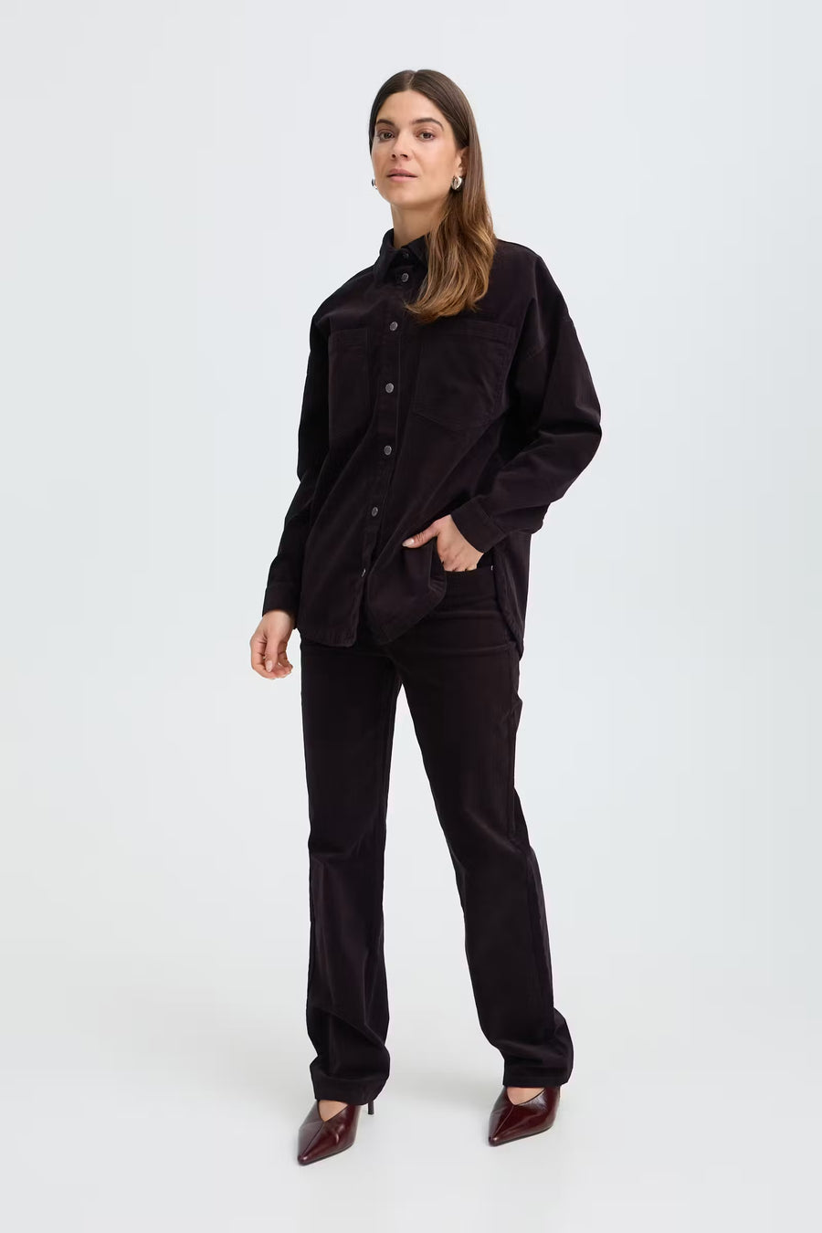 Pulz PZsally hw pant straight chocolate
