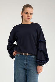 Numph NUsabby o neck sweatshirt navy