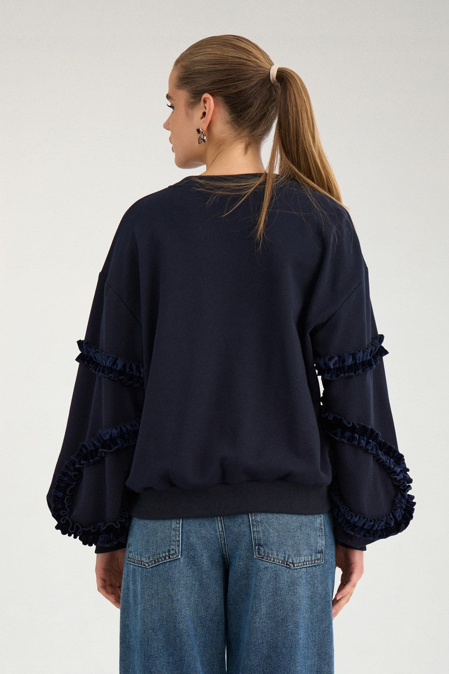 Numph NUsabby o neck sweatshirt navy