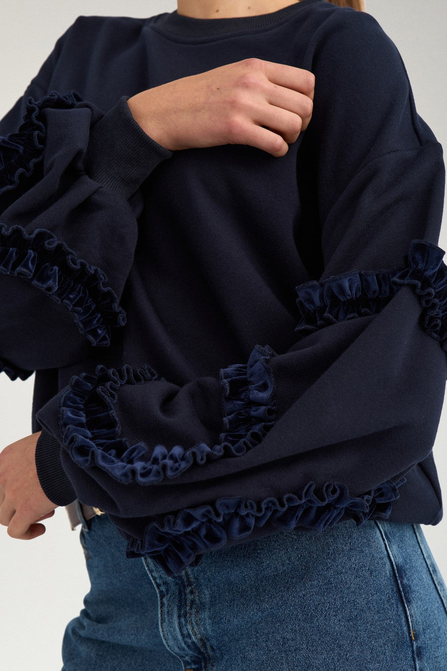 Numph NUsabby o neck sweatshirt navy