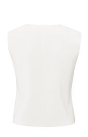 Yaya 01-010103-504 Fine knitted gilet v neck white  Sma