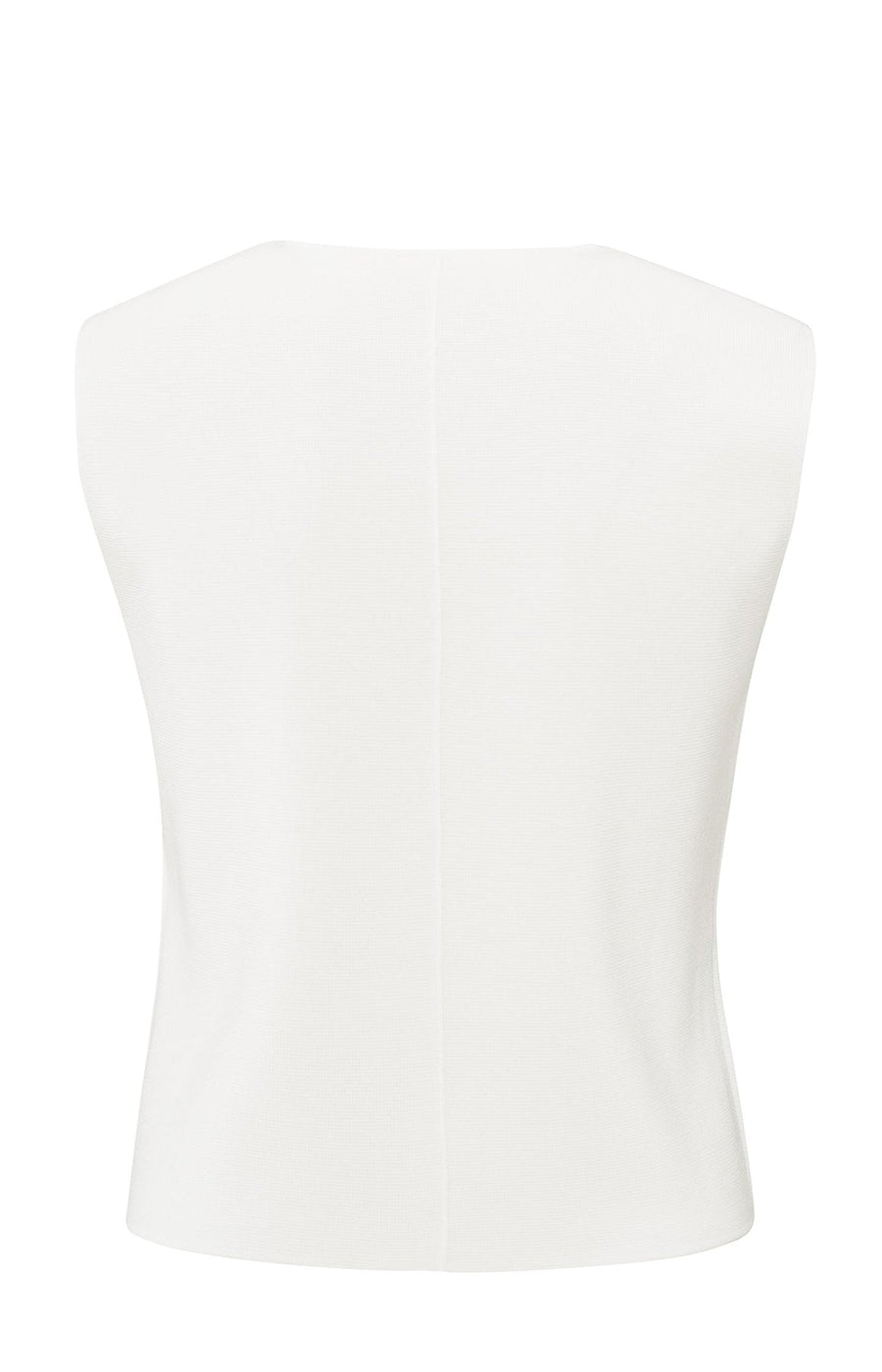 Yaya 01-010103-504 Fine knitted gilet v neck white  Sma