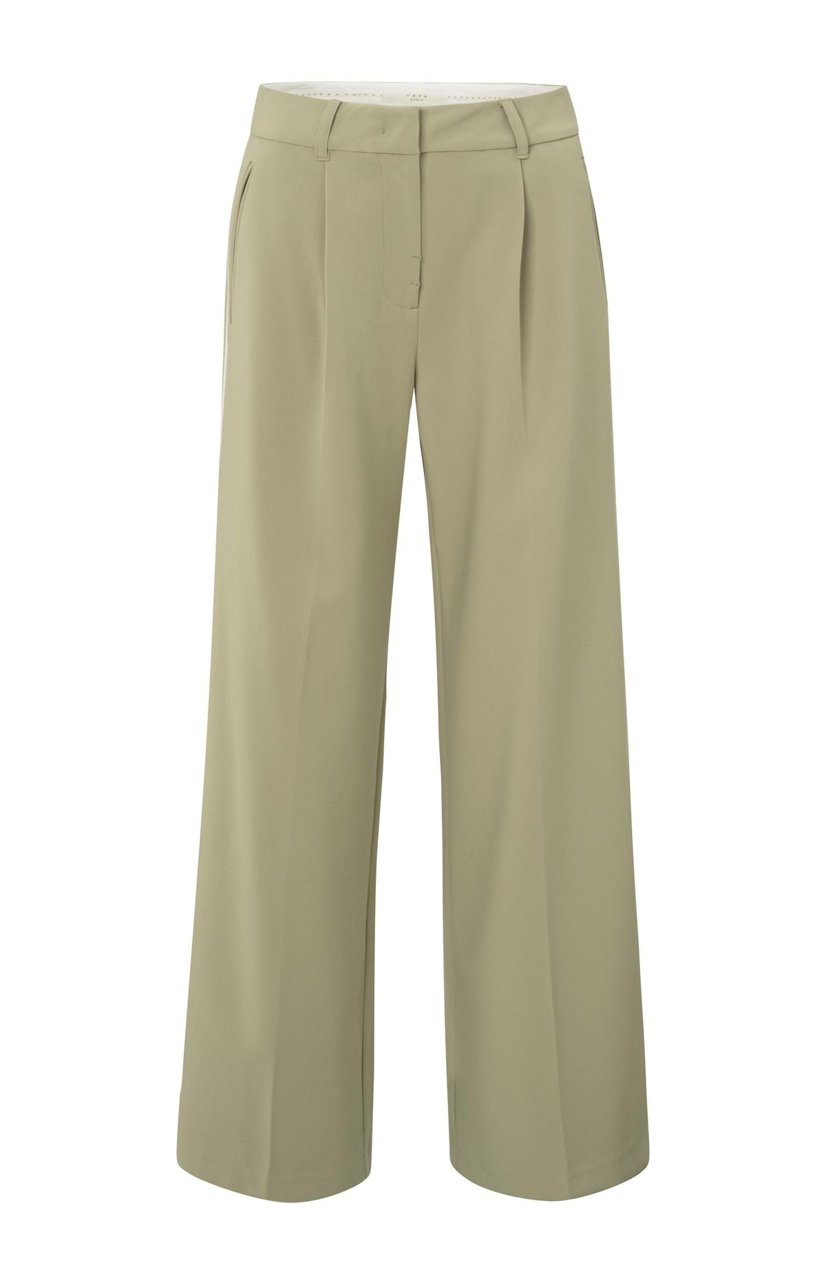 Yaya 01-3011-50 Woven trousers with stripe green