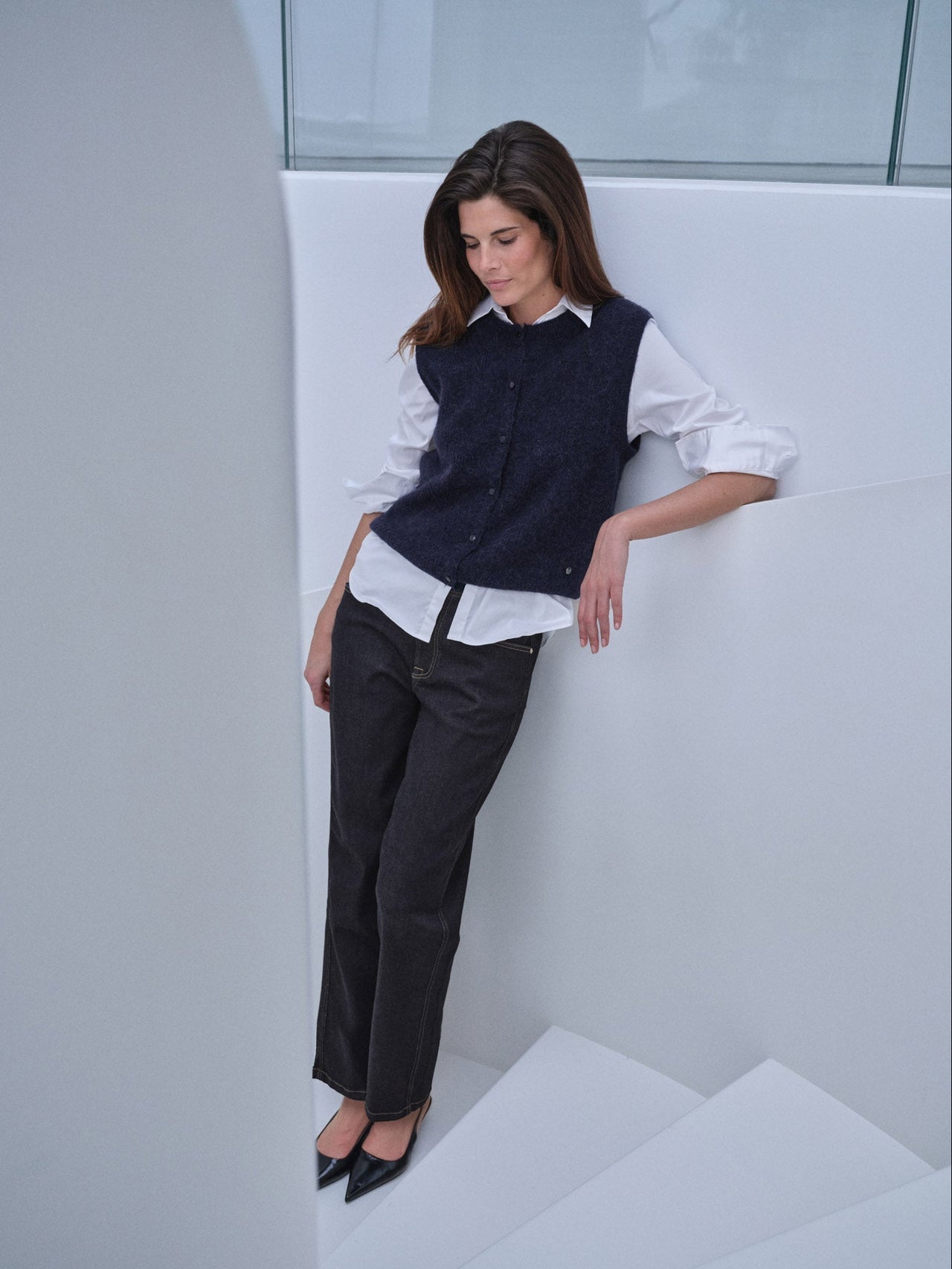 Mos Mosh MMalmine Thora knit vest Navy