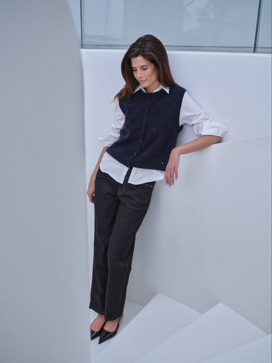 Mos Mosh MMalmine Thora knit vest Navy