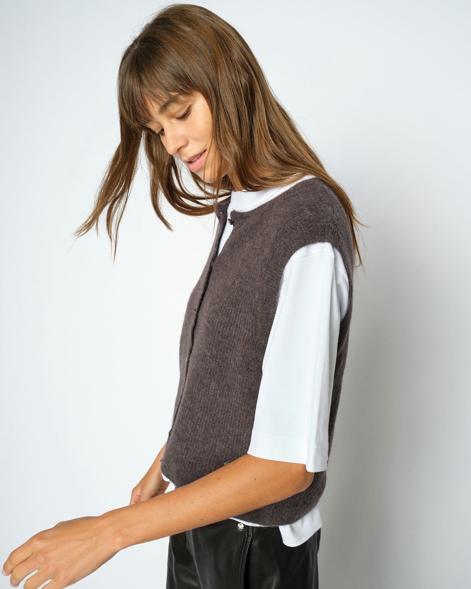 Mos mosh MMAlmine thora knit vest grey