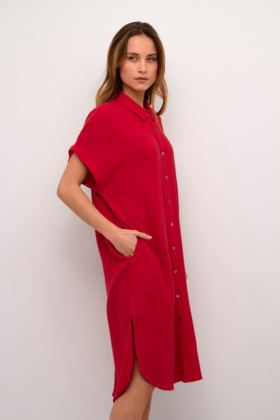 Culture CUelina kaftan dress red