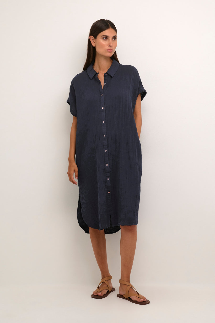 Culture CUelina kaftan dress navy