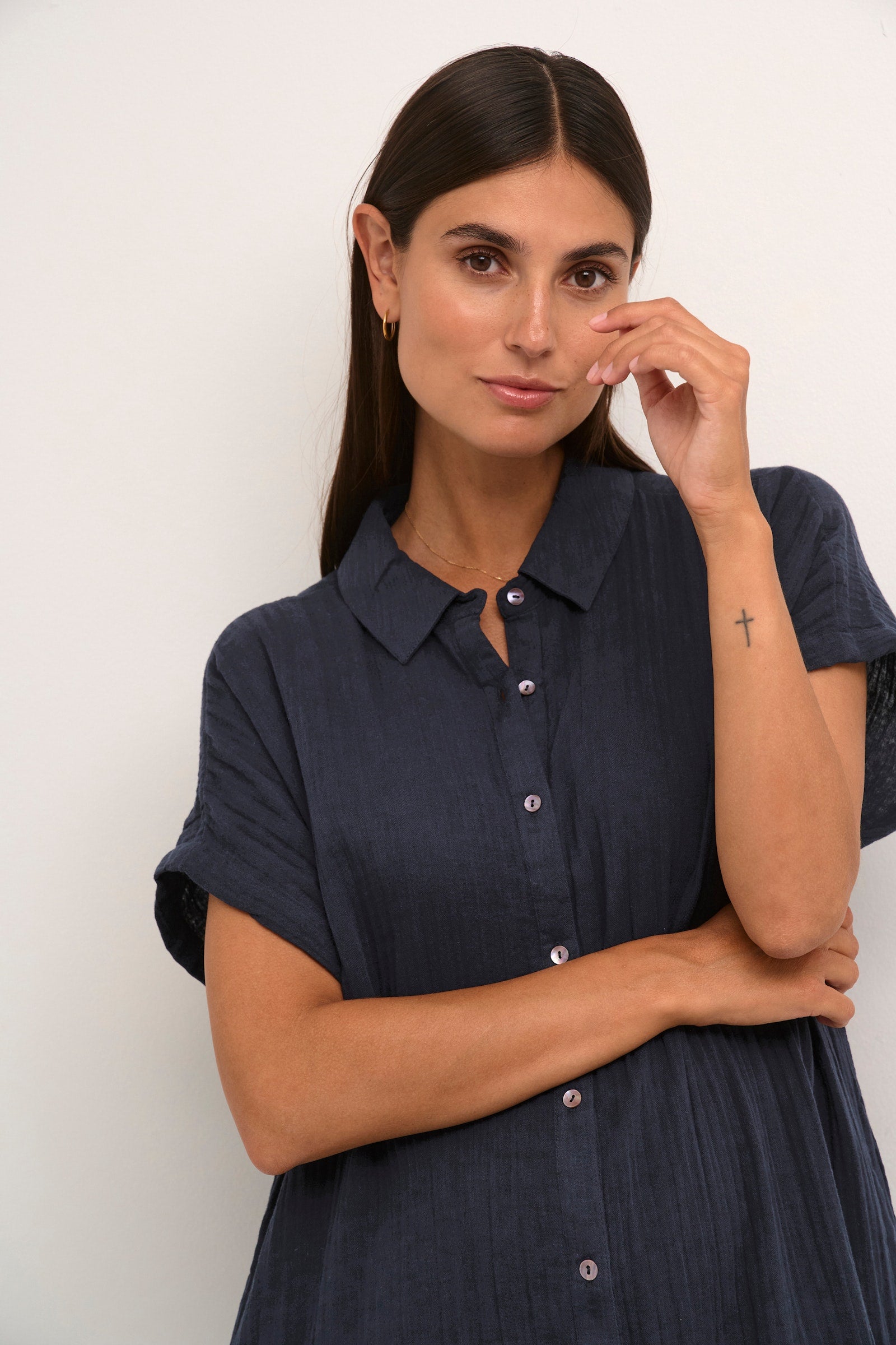 Culture CUelina kaftan dress navy