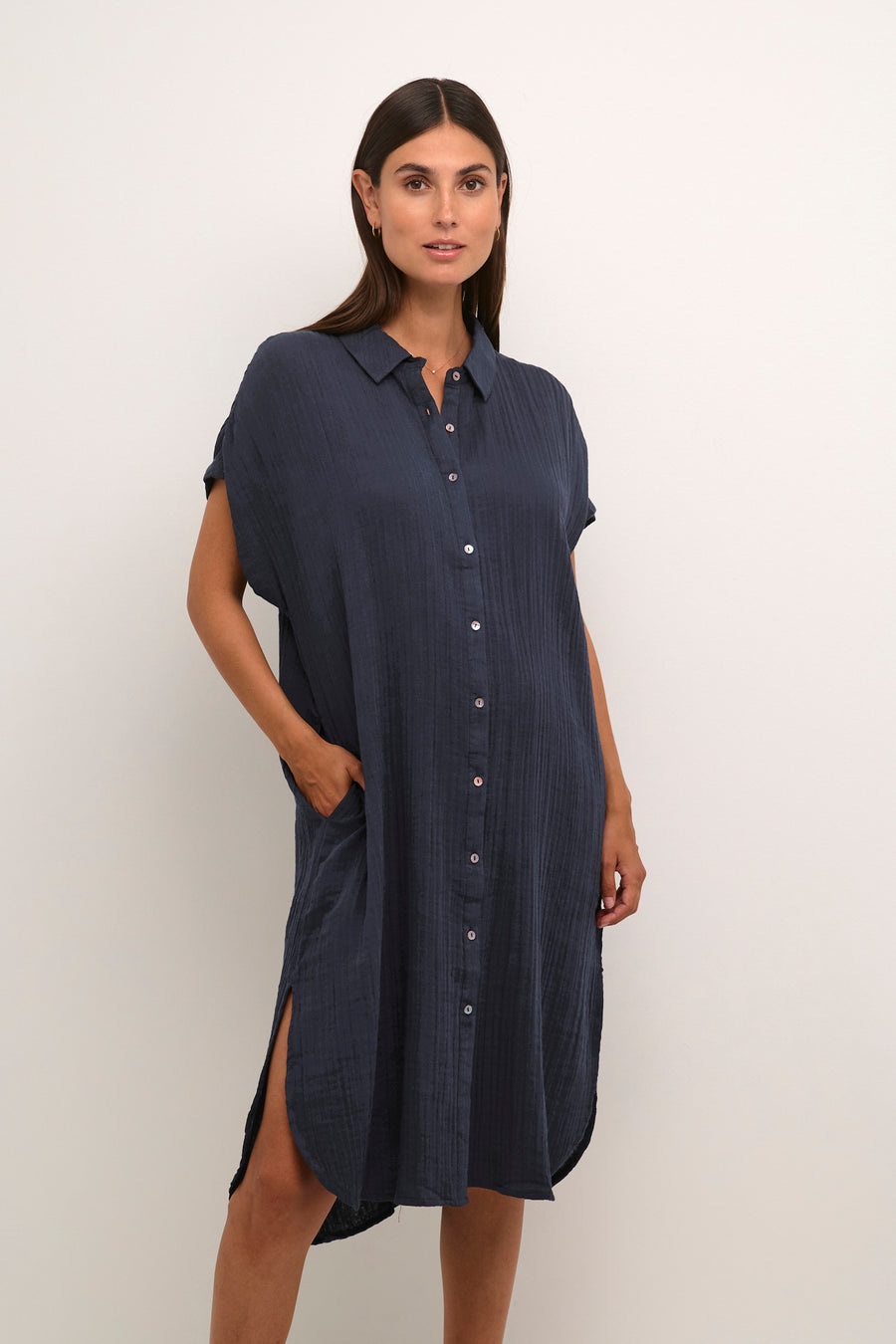 Culture CUelina kaftan dress navy