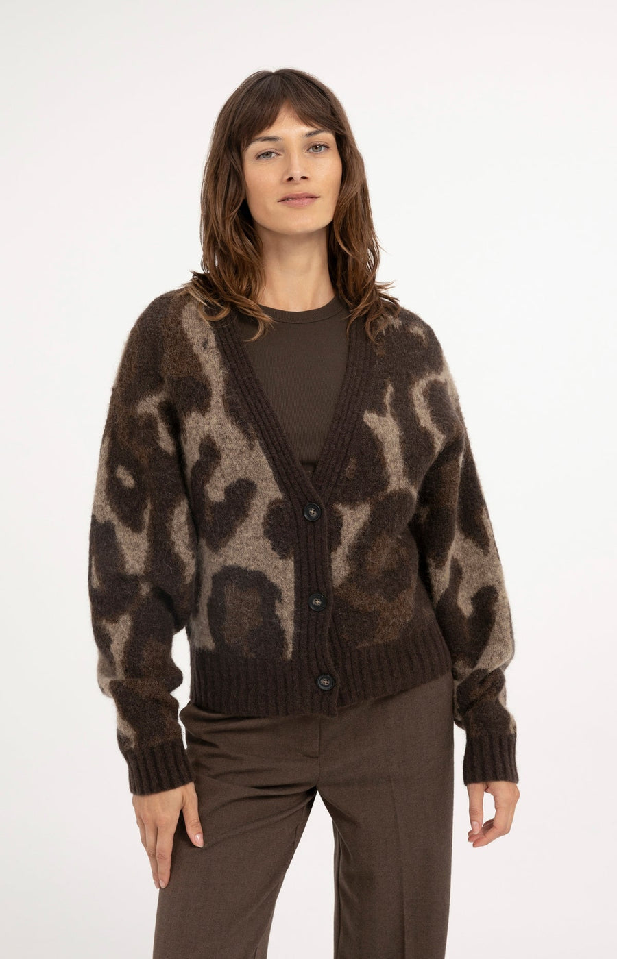Yaya 01-010182 knitted cardigan with pattern