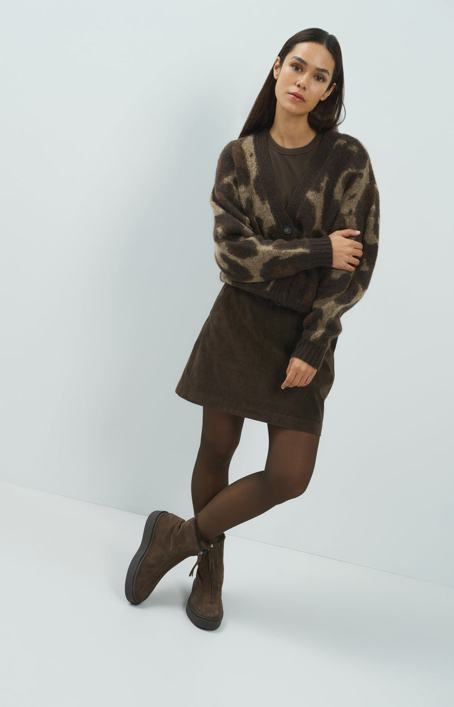 Yaya 01-010182 knitted cardigan with pattern