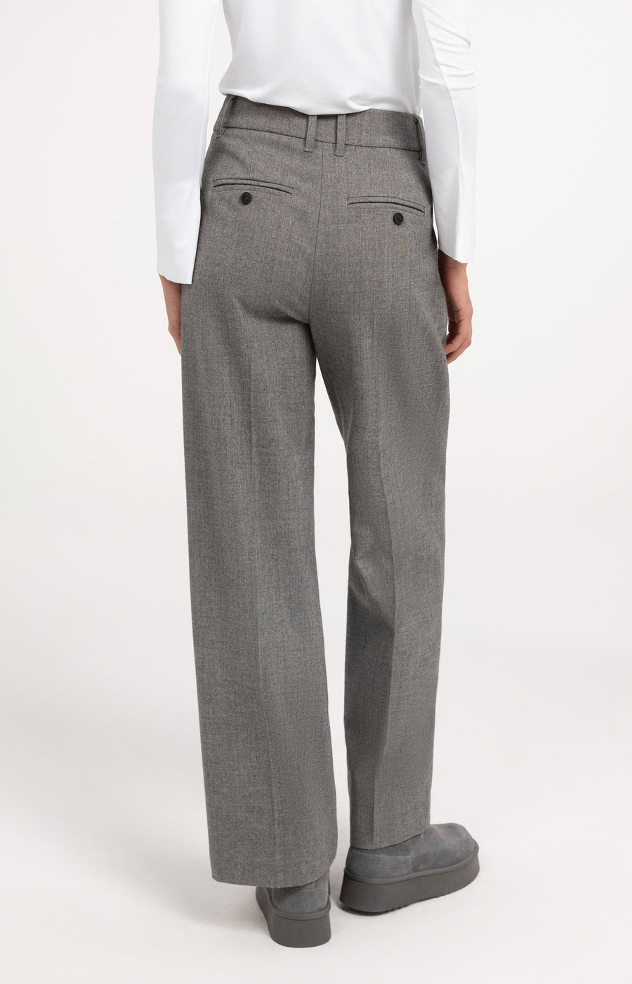 Yaya 01-301291 soft woven trousers grey