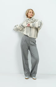 Yaya 01-301291 soft woven trousers grey