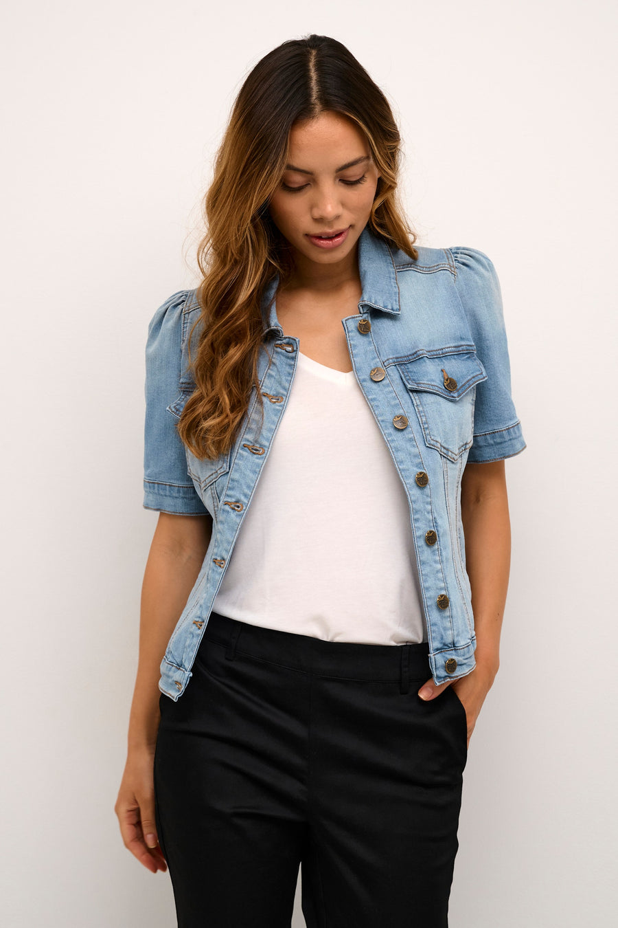 Culture CUbiana SS jacket light blue wash